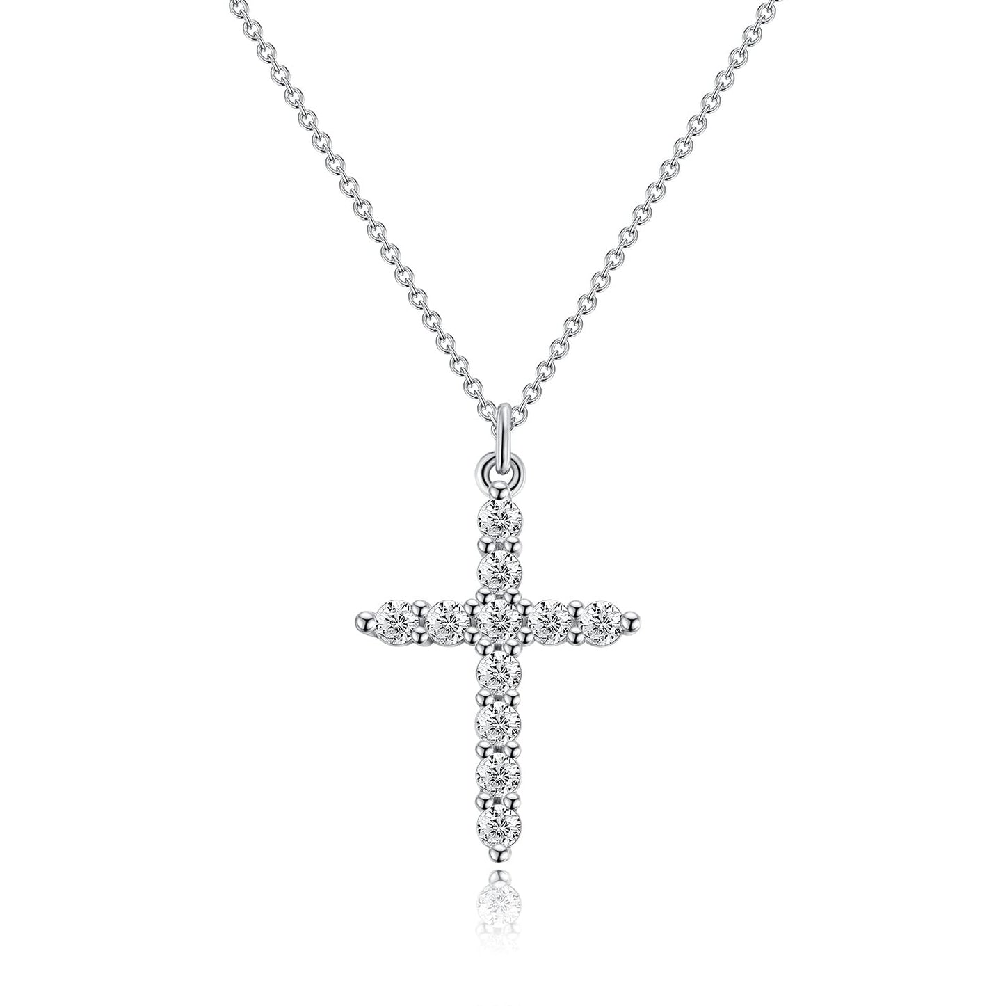 Robaice Cross Necklace for Women, 14K Gold Plated Crown Cross Pendant Necklace, Non-Tarnish Faith Jewelry for Women, Christian Religious Gifts