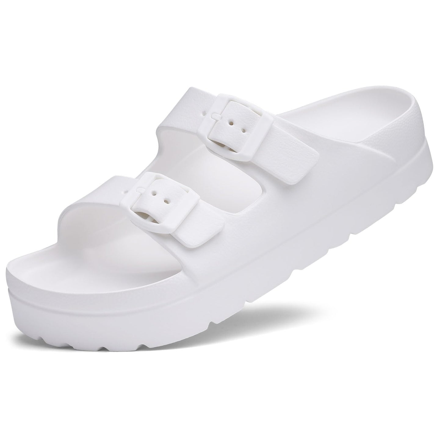 Goosecret Women's Platform Sandals with Arch Support, Chunky Lightweight Foam Slip on Slides, Comfortable Summer Beach Sandals with Adjustable Buckle
