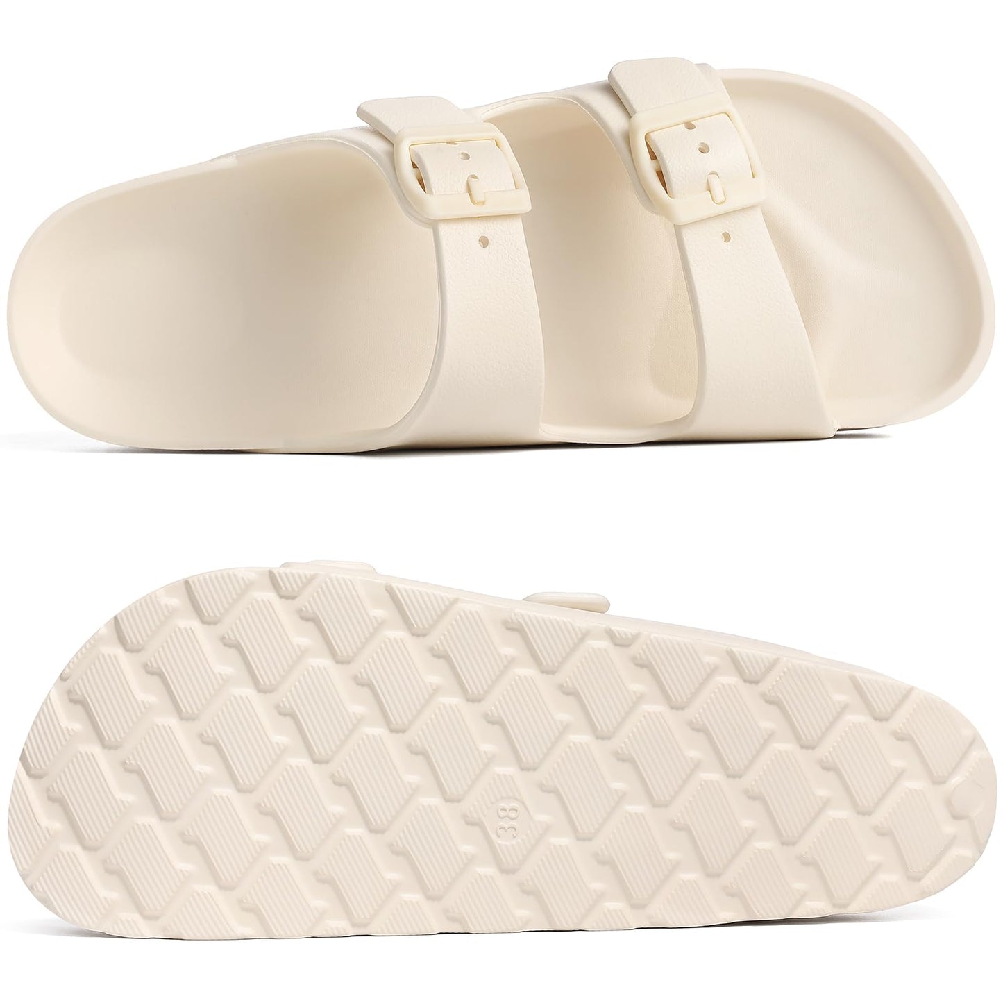 Goosecret Women's Platform Sandals with Arch Support, Chunky Lightweight Foam Slip on Slides, Comfortable Summer Beach Sandals with Adjustable Buckle