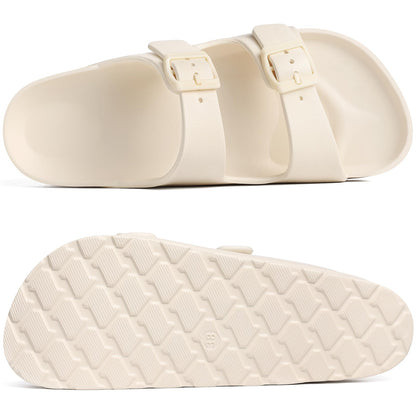 Goosecret Women's Platform Sandals with Arch Support, Chunky Lightweight Foam Slip on Slides, Comfortable Summer Beach Sandals with Adjustable Buckle