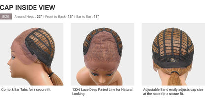 Sensationnel What Lace 13X6 Wigs - Latisha Lacefrontal Hand Tied Glueless Synthetic With Natural Density Preplucked Hairline (Jet Black 1)