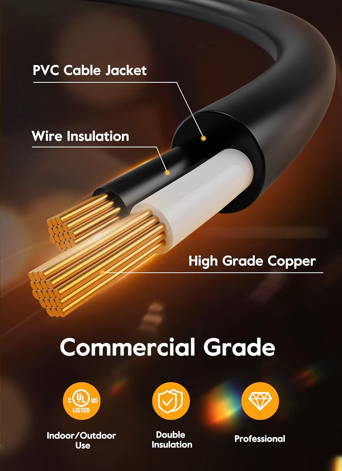 Brightown Outdoor String Lights, 50FT 25 G40 Bulbs Shatterproof Patio Lights, IP65 Waterproof Dimmable Hanging Connectable Globe LED Outdoor Lights for Backyard, Bistro, Porch, Deck, Balcony