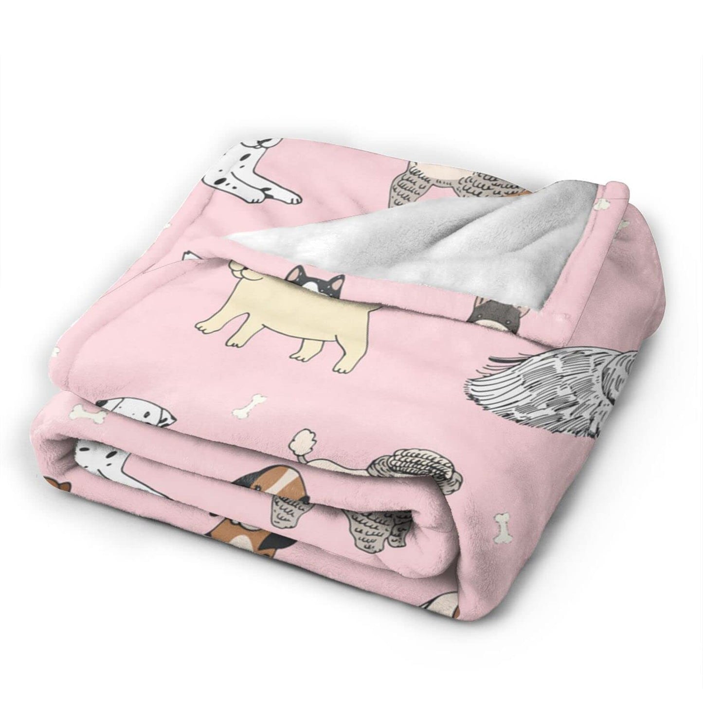 Perinsto Cute Throw Blanket Ultra Soft Warm All Season Decorative Fleece Blankets for Bed Chair Car Sofa Couch Bedroom 50" X 40”