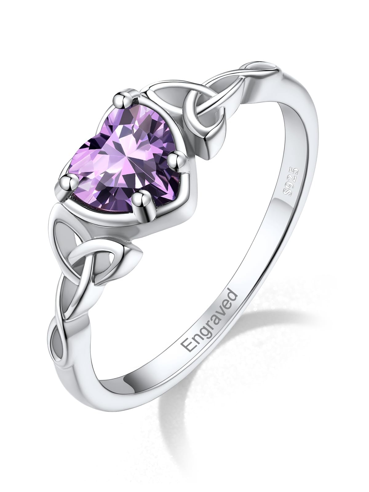 Custom4U Personalized 1-4 Birthstone Rings for Women Promise Rings for Her Sterling Silver Mothers Ring Customized Cubic Zirconia Stones Wedding/Valentine's Day/Mother's Day Jewelry Gift for Mom Wife