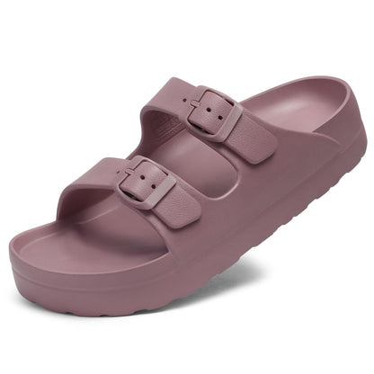 Goosecret Women's Platform Sandals with Arch Support, Chunky Lightweight Foam Slip on Slides, Comfortable Summer Beach Sandals with Adjustable Buckle
