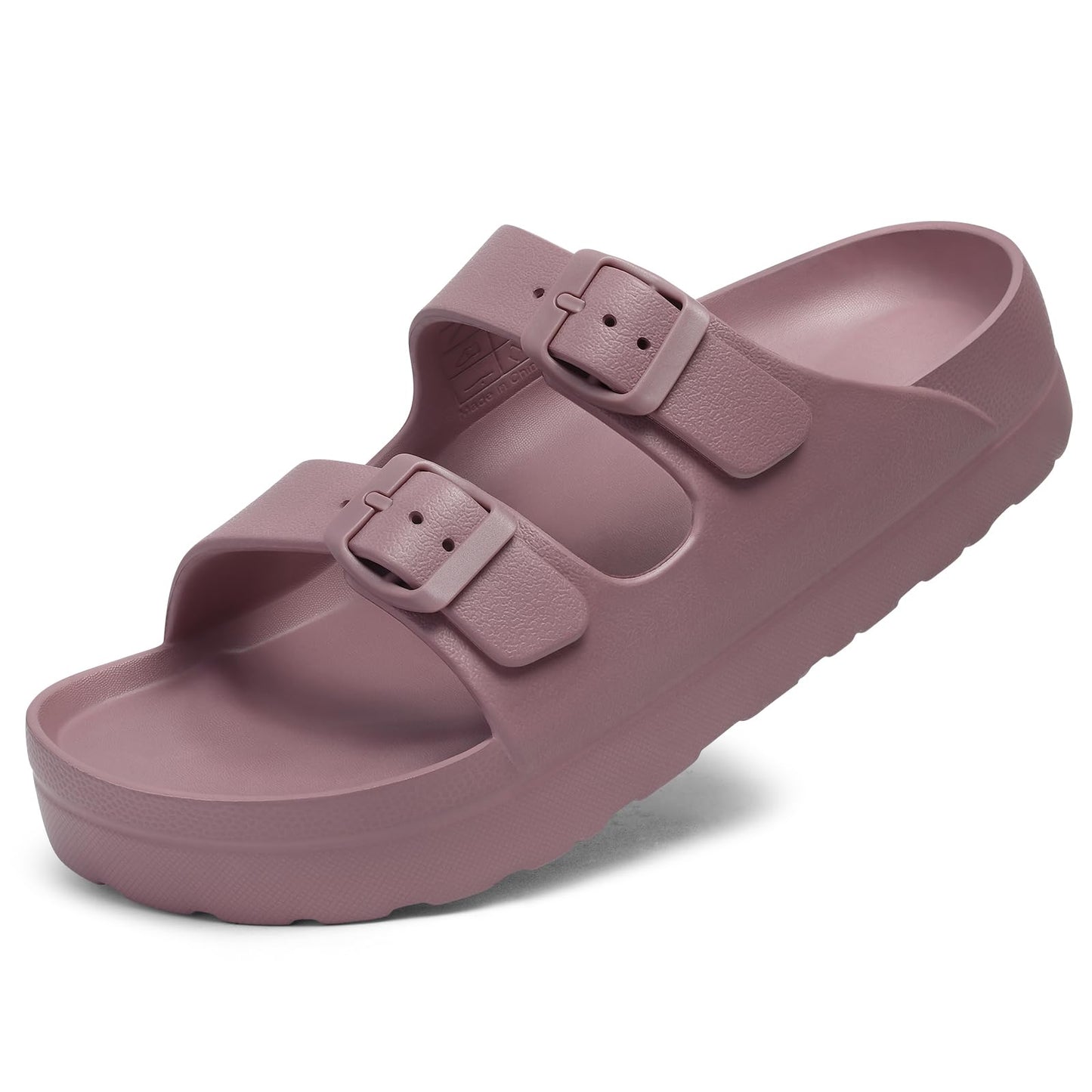 Goosecret Women's Platform Sandals with Arch Support, Chunky Lightweight Foam Slip on Slides, Comfortable Summer Beach Sandals with Adjustable Buckle
