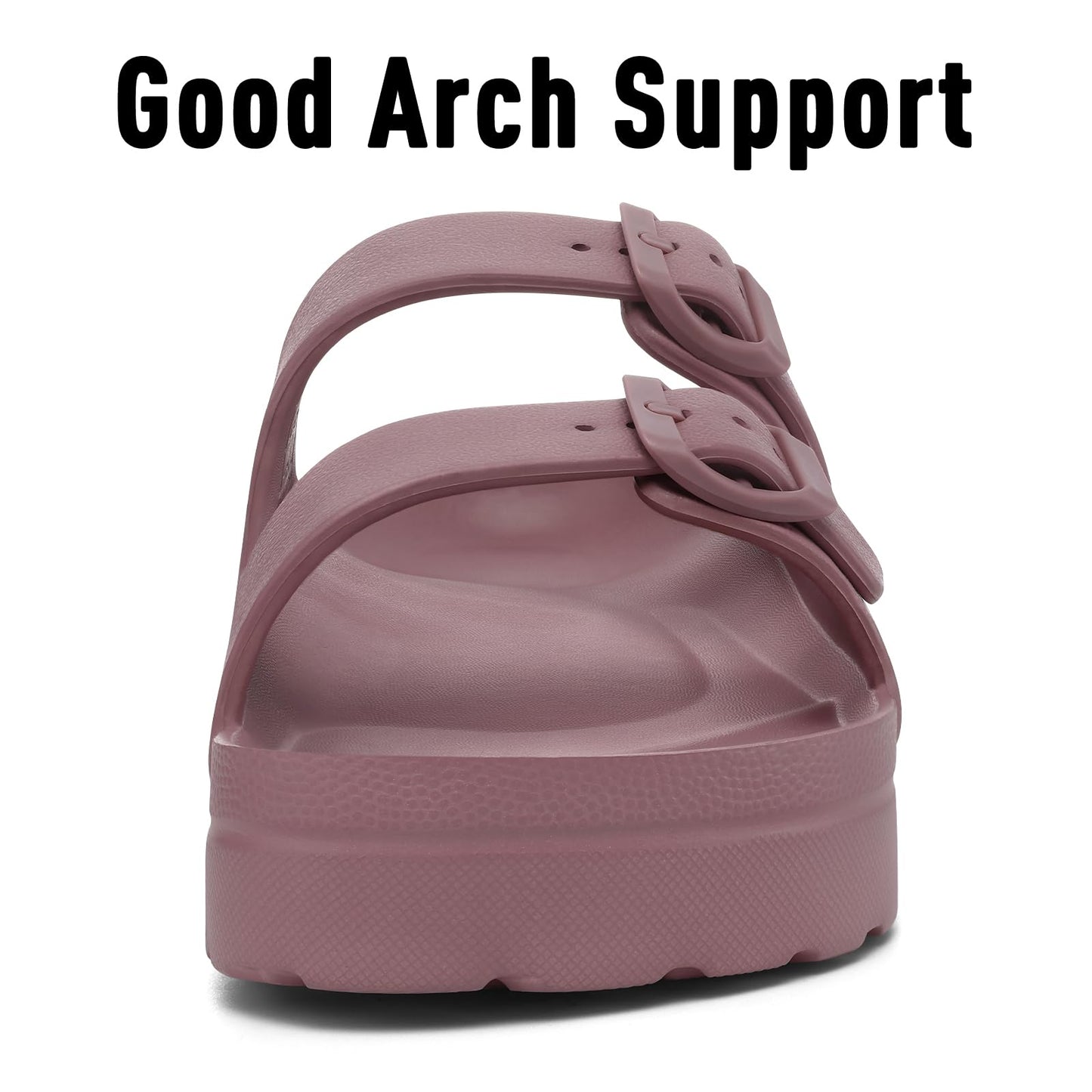 Goosecret Women's Platform Sandals with Arch Support, Chunky Lightweight Foam Slip on Slides, Comfortable Summer Beach Sandals with Adjustable Buckle