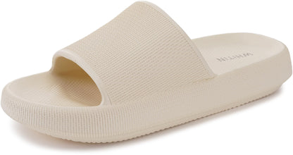 WHITIN Slippers for Women Non Slip | Cushioned Thick Sole Slides | Quick Drying Bathroom Sandals