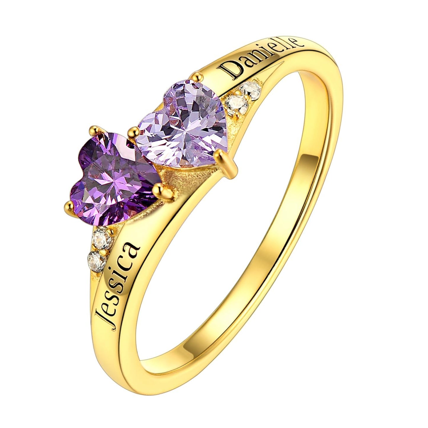 Custom4U Personalized 1-4 Birthstone Rings for Women Promise Rings for Her Sterling Silver Mothers Ring Customized Cubic Zirconia Stones Wedding/Valentine's Day/Mother's Day Jewelry Gift for Mom Wife
