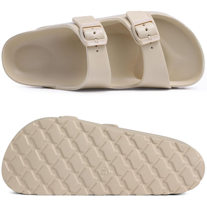 Goosecret Women's Platform Sandals with Arch Support, Chunky Lightweight Foam Slip on Slides, Comfortable Summer Beach Sandals with Adjustable Buckle