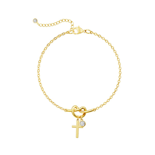 Moodear Cross Bracelet for Women, Dainty 925 Sterling Silver/14k Gold Plated CZ Chain Bracelets for Women Graduation Gift 2026 for Teen Religious Christian Basket Stuffers Jewelry