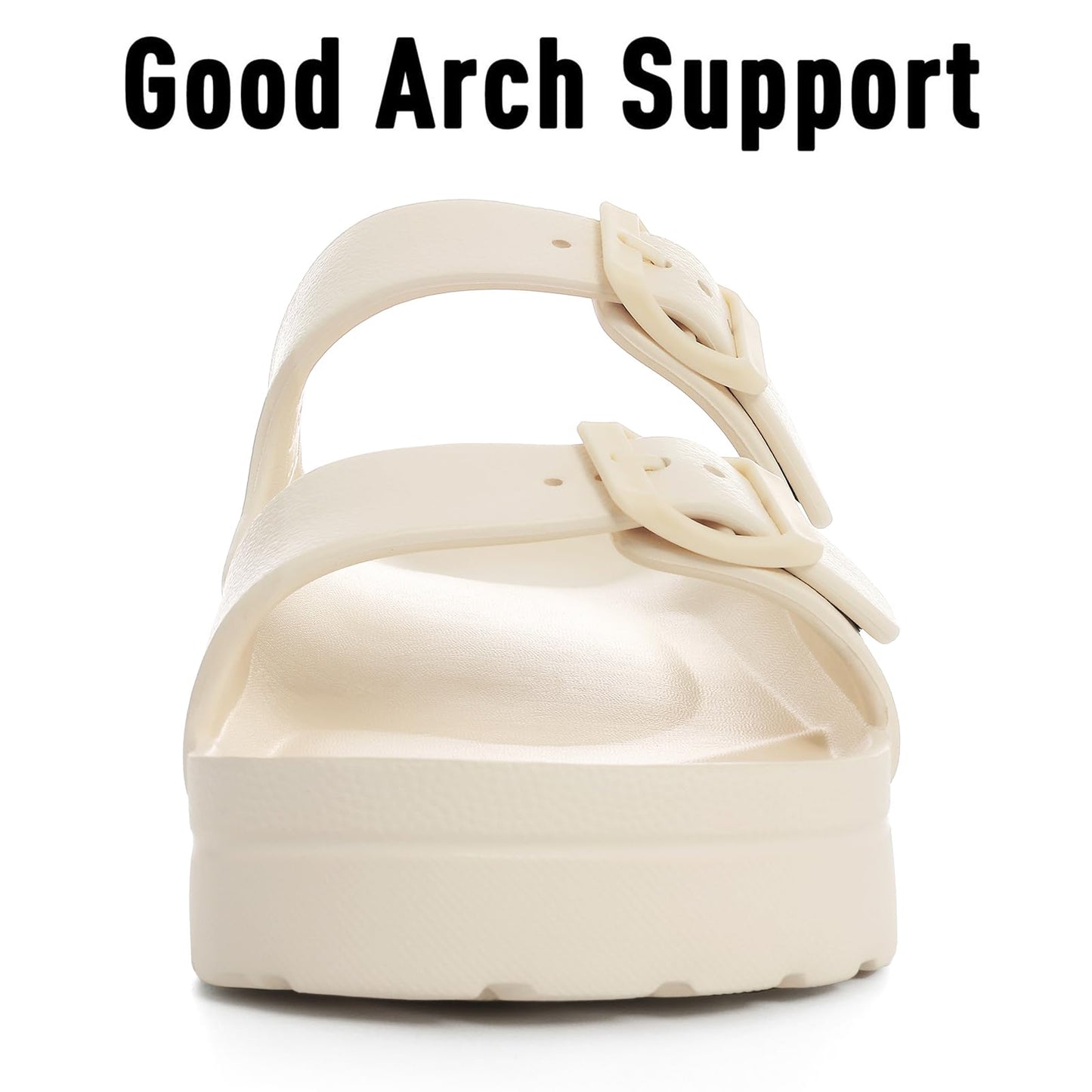 Goosecret Women's Platform Sandals with Arch Support, Chunky Lightweight Foam Slip on Slides, Comfortable Summer Beach Sandals with Adjustable Buckle