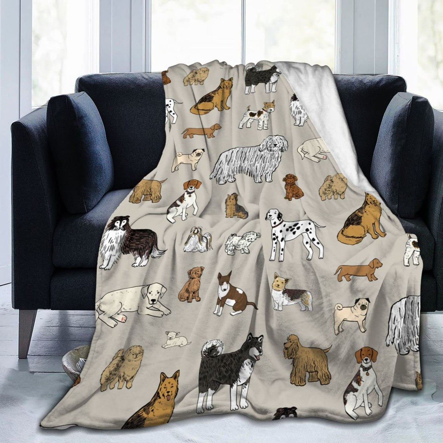 Perinsto Cute Throw Blanket Ultra Soft Warm All Season Decorative Fleece Blankets for Bed Chair Car Sofa Couch Bedroom 50" X 40”