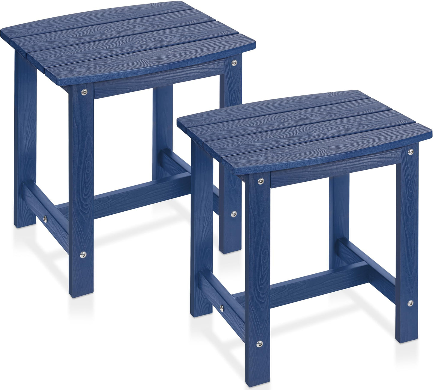 Y&M Adirondack Outdoor Side Table, HIPS Patio End Table, Waterproof Outside Table, Balcony Modern End Tables 23.5" inch Long for Garden, Pool, Beach, Porch, Deck, Indoor or Outdoor Use, Navy Blue