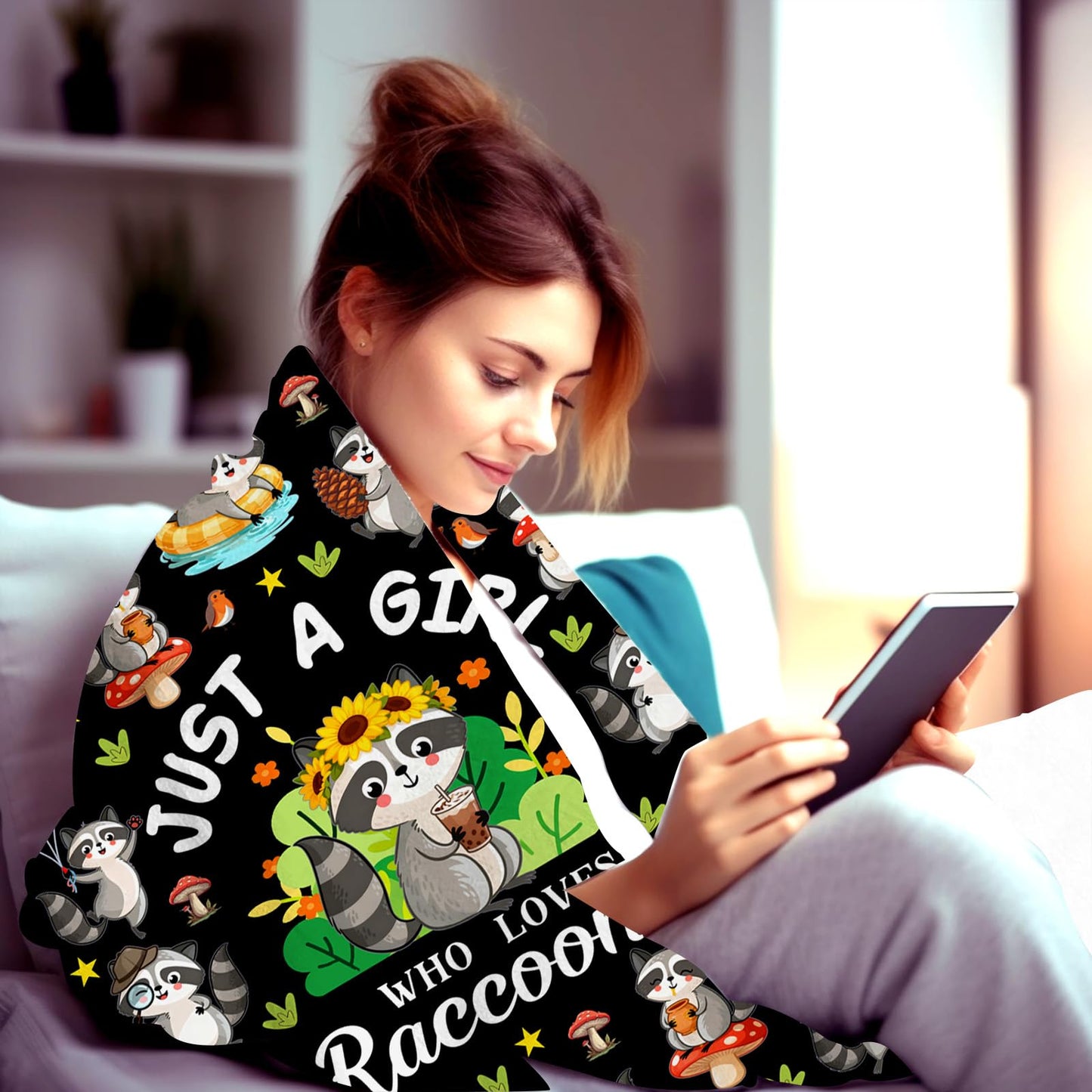 Dog Gifts for Girls Women Puppy Plush Just A Girl Who Loves Dogs Print Throw Blanket Stuff Cute Puppys Themed Dog Blanket for Girls Women Kids Dogs Lovers Birthday Decorations Bed Room Decor 50"X40"