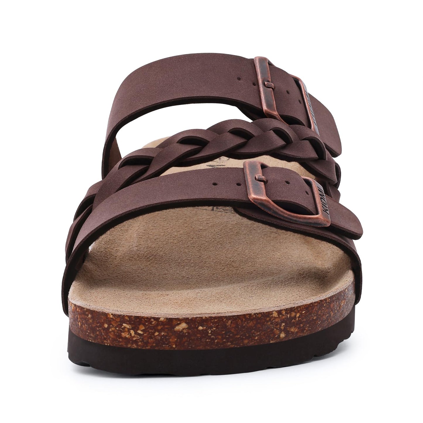 KIDMI Women's Cork Footbed Sandals with Arch Support Comfortable Slip-On Slide Sandals With Adjustable Buckle for Summer