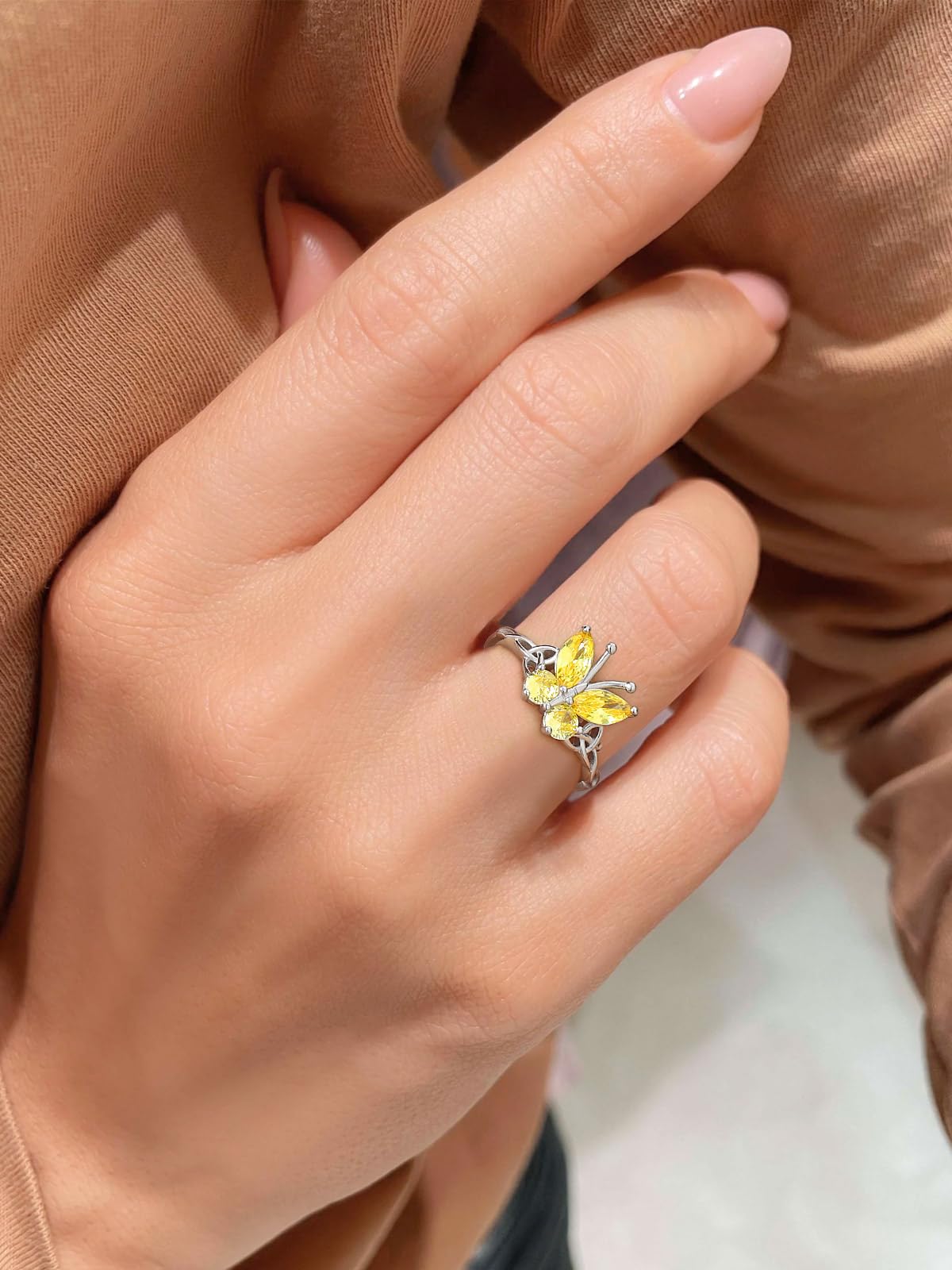 Custom4U Personalized 1-4 Birthstone Rings for Women Promise Rings for Her Sterling Silver Mothers Ring Customized Cubic Zirconia Stones Wedding/Valentine's Day/Mother's Day Jewelry Gift for Mom Wife
