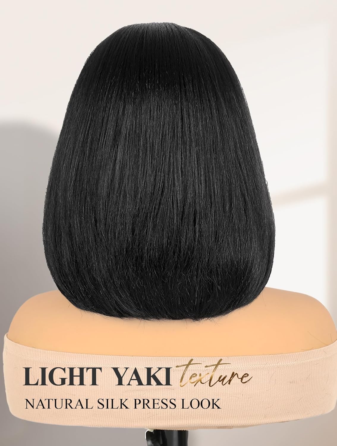FANCEE Yaki Straight Half Wig Kinky Straight Bob Synthetic Glueless Half Wig 3 in 1 Soft Yaki Texture Bob Wigs Beginner Friendly Everyday Protective Style Natural Silk Press Look
