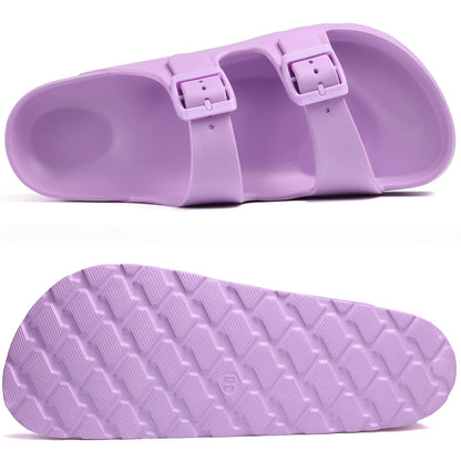 Goosecret Women's Platform Sandals with Arch Support, Chunky Lightweight Foam Slip on Slides, Comfortable Summer Beach Sandals with Adjustable Buckle