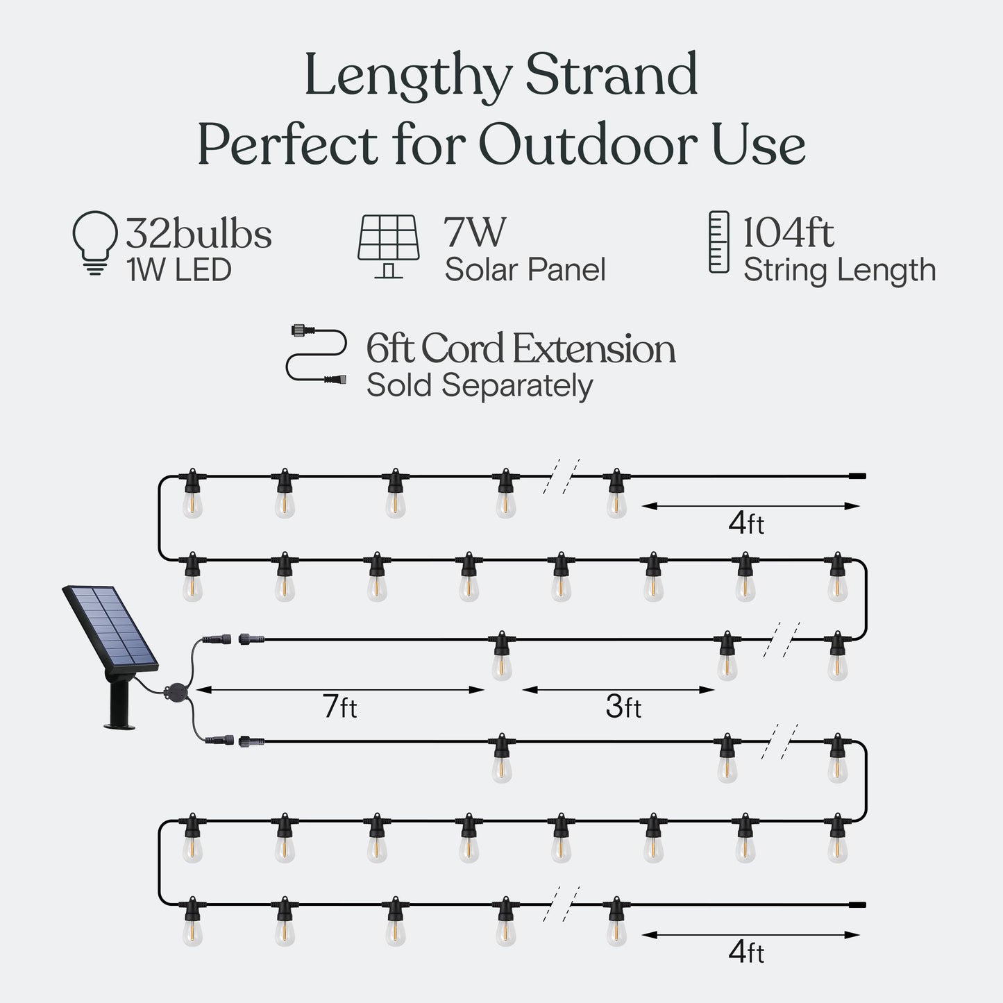 Brightech Ambience Pro Solar Powered Outdoor String Lights -27 ft Commercial Grade Waterproof Edison Patio Lights, Shatterproof LED String Lights for Outside, Porch - 12 Bulbs, 1W Soft White