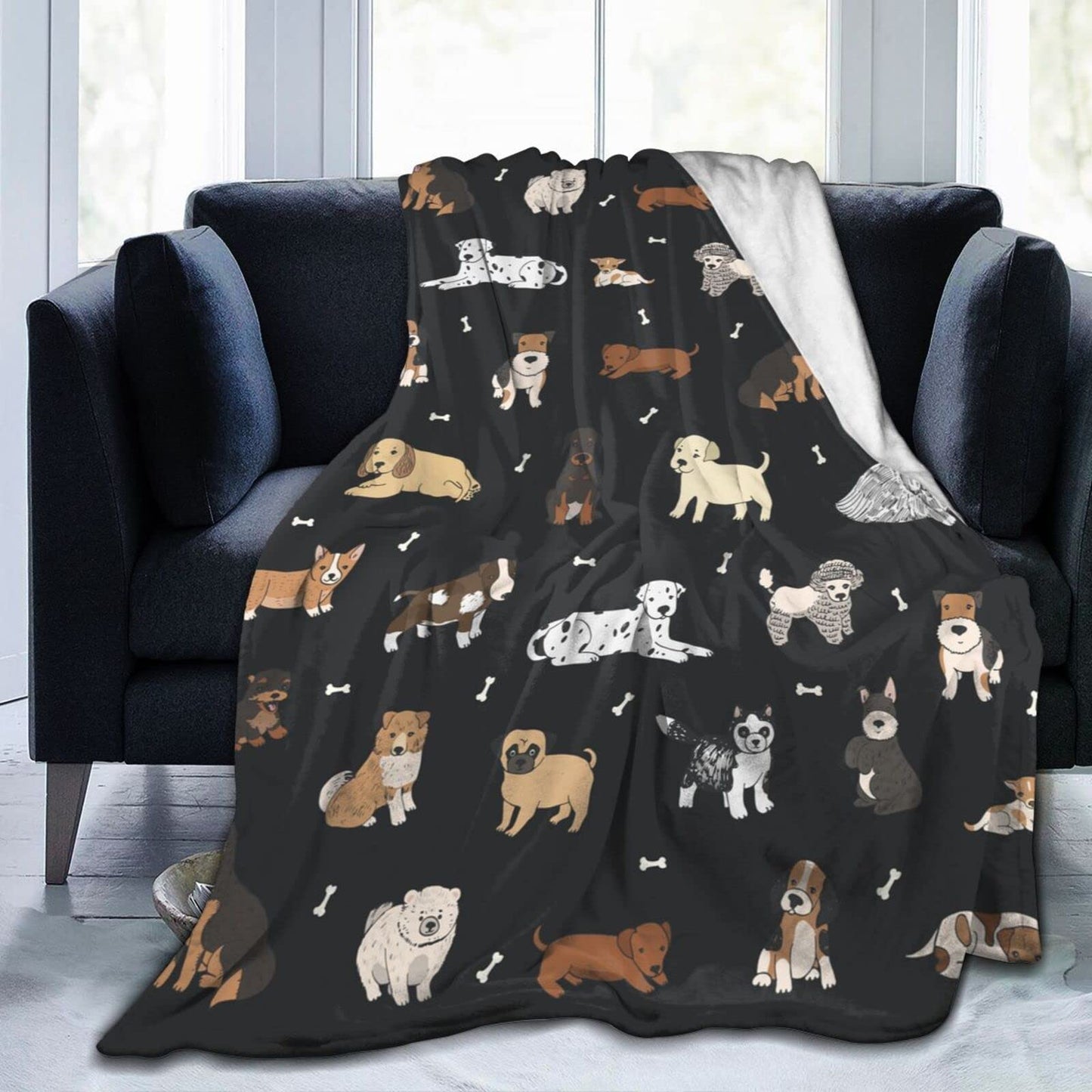 Perinsto Cute Throw Blanket Ultra Soft Warm All Season Decorative Fleece Blankets for Bed Chair Car Sofa Couch Bedroom 50" X 40”