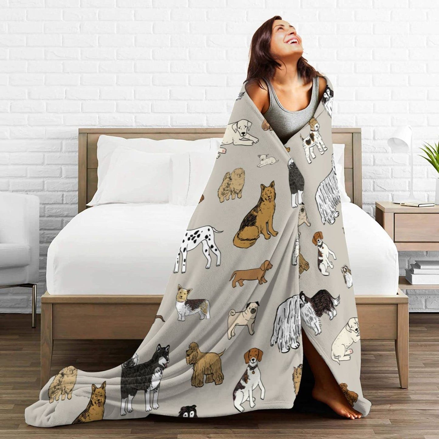 Perinsto Cute Throw Blanket Ultra Soft Warm All Season Decorative Fleece Blankets for Bed Chair Car Sofa Couch Bedroom 50" X 40”