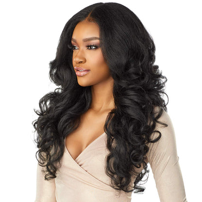Sensationnel What Lace 13X6 Wigs - Latisha Lacefrontal Hand Tied Glueless Synthetic With Natural Density Preplucked Hairline (Jet Black 1)