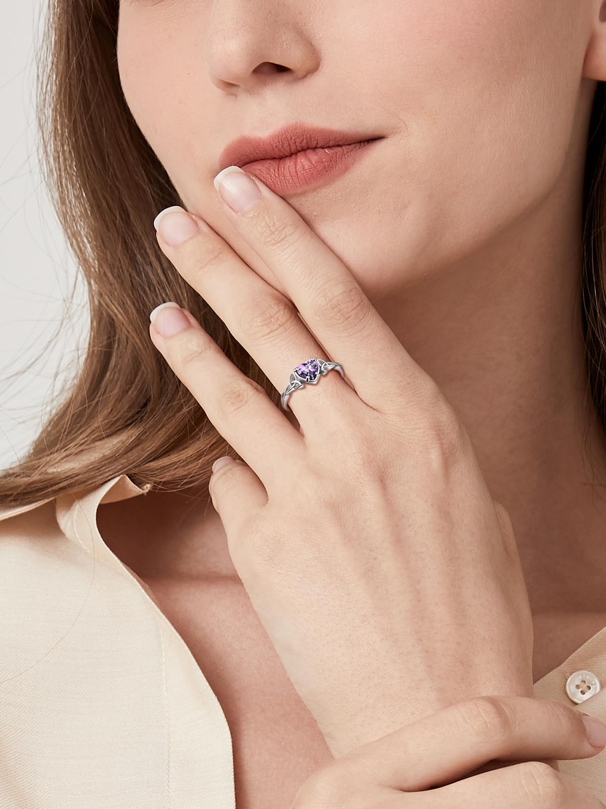 Custom4U Personalized 1-4 Birthstone Rings for Women Promise Rings for Her Sterling Silver Mothers Ring Customized Cubic Zirconia Stones Wedding/Valentine's Day/Mother's Day Jewelry Gift for Mom Wife