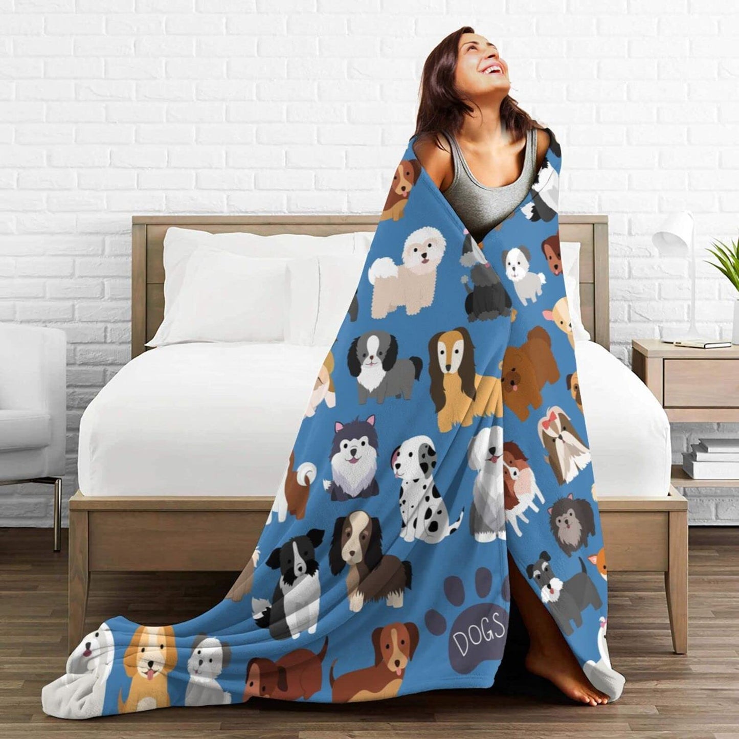 Perinsto Cute Throw Blanket Ultra Soft Warm All Season Decorative Fleece Blankets for Bed Chair Car Sofa Couch Bedroom 50" X 40”