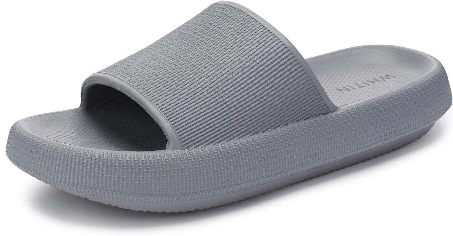 WHITIN Slippers for Women Non Slip | Cushioned Thick Sole Slides | Quick Drying Bathroom Sandals