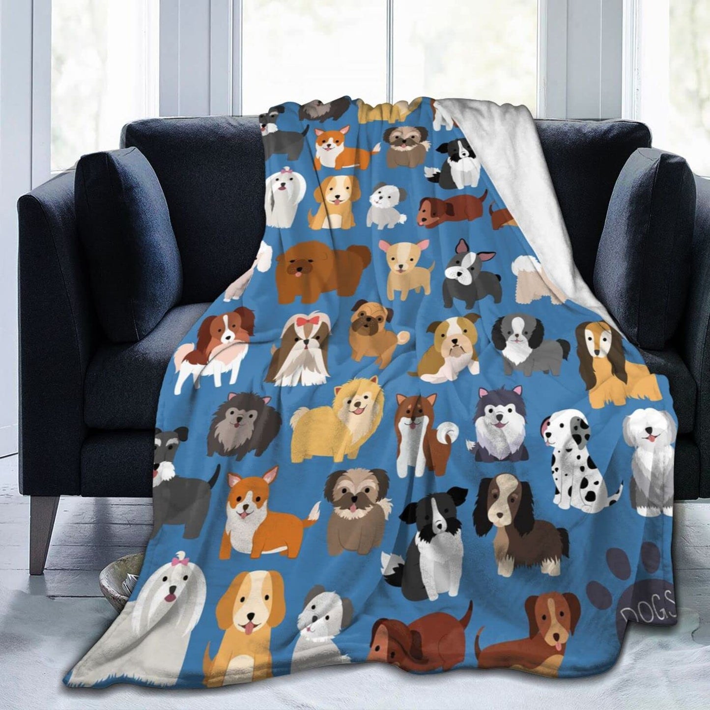 Perinsto Cute Throw Blanket Ultra Soft Warm All Season Decorative Fleece Blankets for Bed Chair Car Sofa Couch Bedroom 50" X 40”