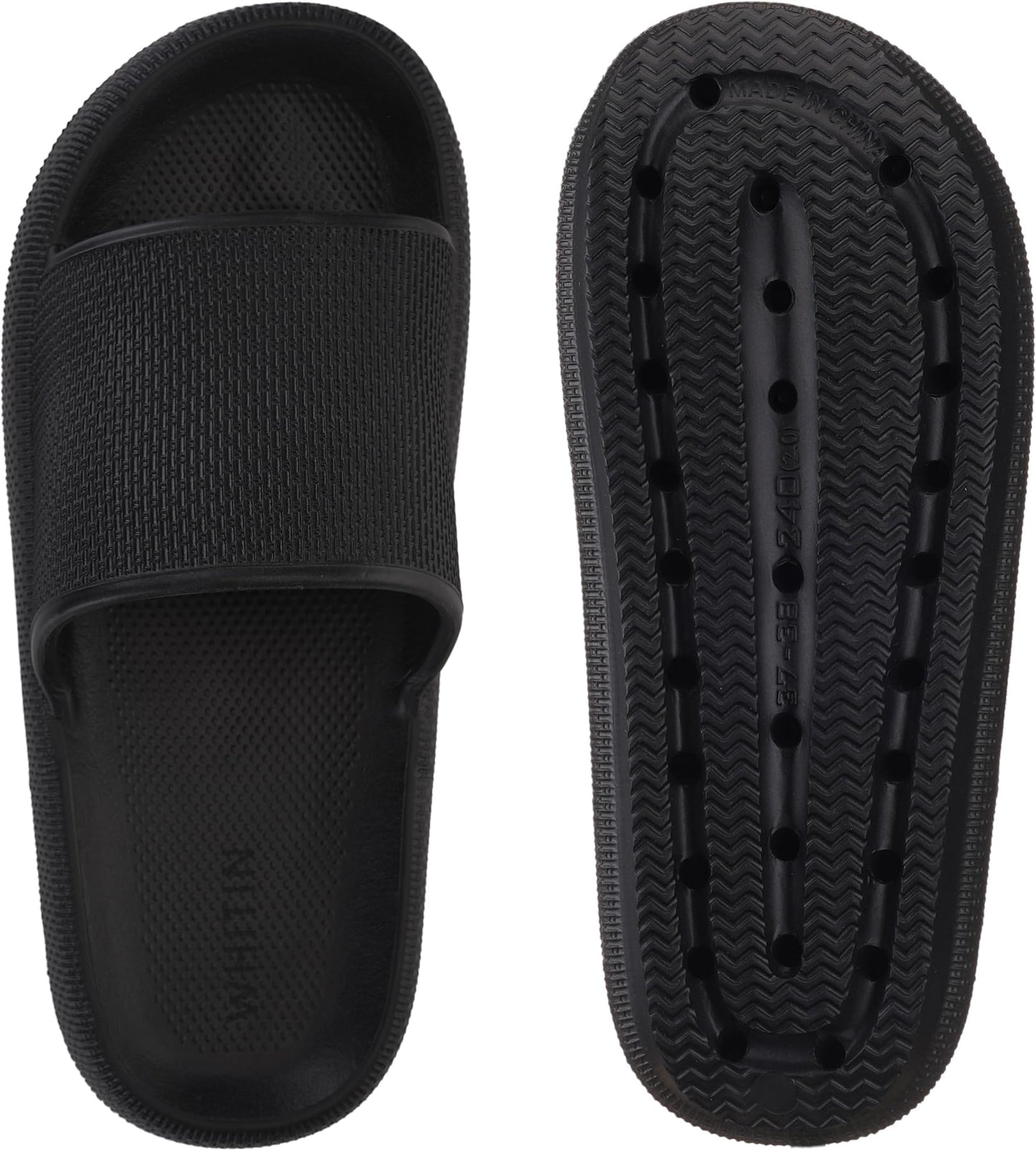 WHITIN Slippers for Women Non Slip | Cushioned Thick Sole Slides | Quick Drying Bathroom Sandals