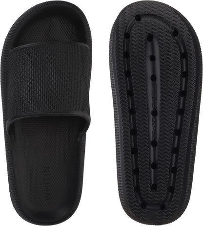 WHITIN Slippers for Women Non Slip | Cushioned Thick Sole Slides | Quick Drying Bathroom Sandals