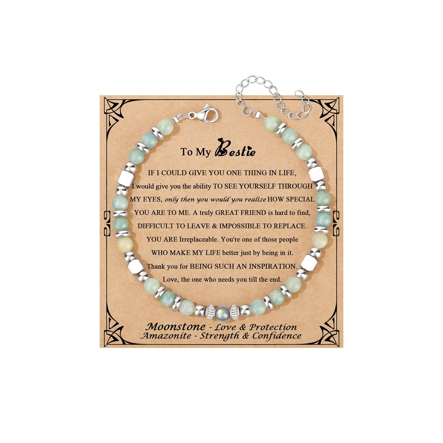 JoycuFF 𝗚𝗶𝗳𝘁𝘀 𝗳𝗼𝗿 𝗪𝗼𝗺𝗲𝗻 𝗠𝗼𝗼𝗻𝘀𝘁𝗼𝗻𝗲 𝗕𝗿𝗮𝗰𝗲𝗹𝗲𝘁 Amazonite Colorful Imperial Jasper Stainless Steel Beads Bracelets, Graduation Christmas Valentines Mothers Day Birthday Gifts