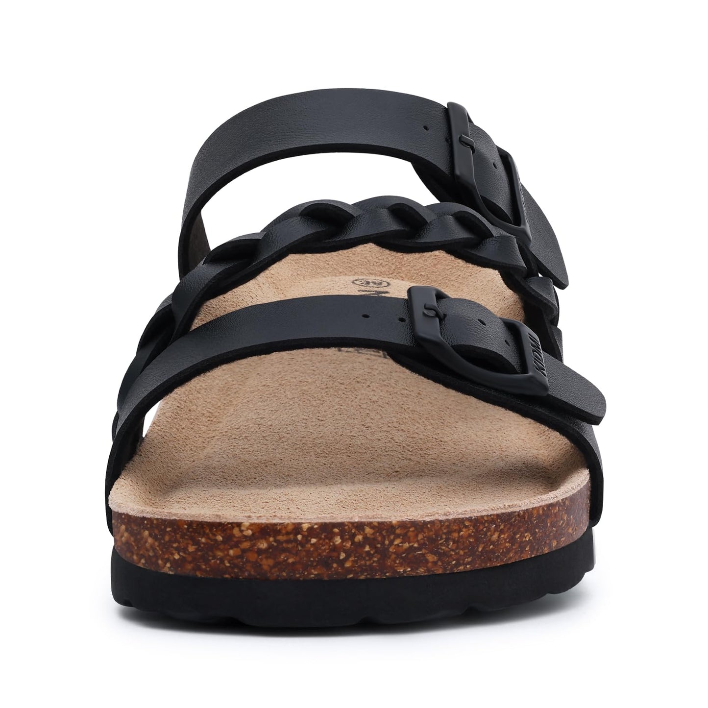 KIDMI Women's Cork Footbed Sandals with Arch Support Comfortable Slip-On Slide Sandals With Adjustable Buckle for Summer