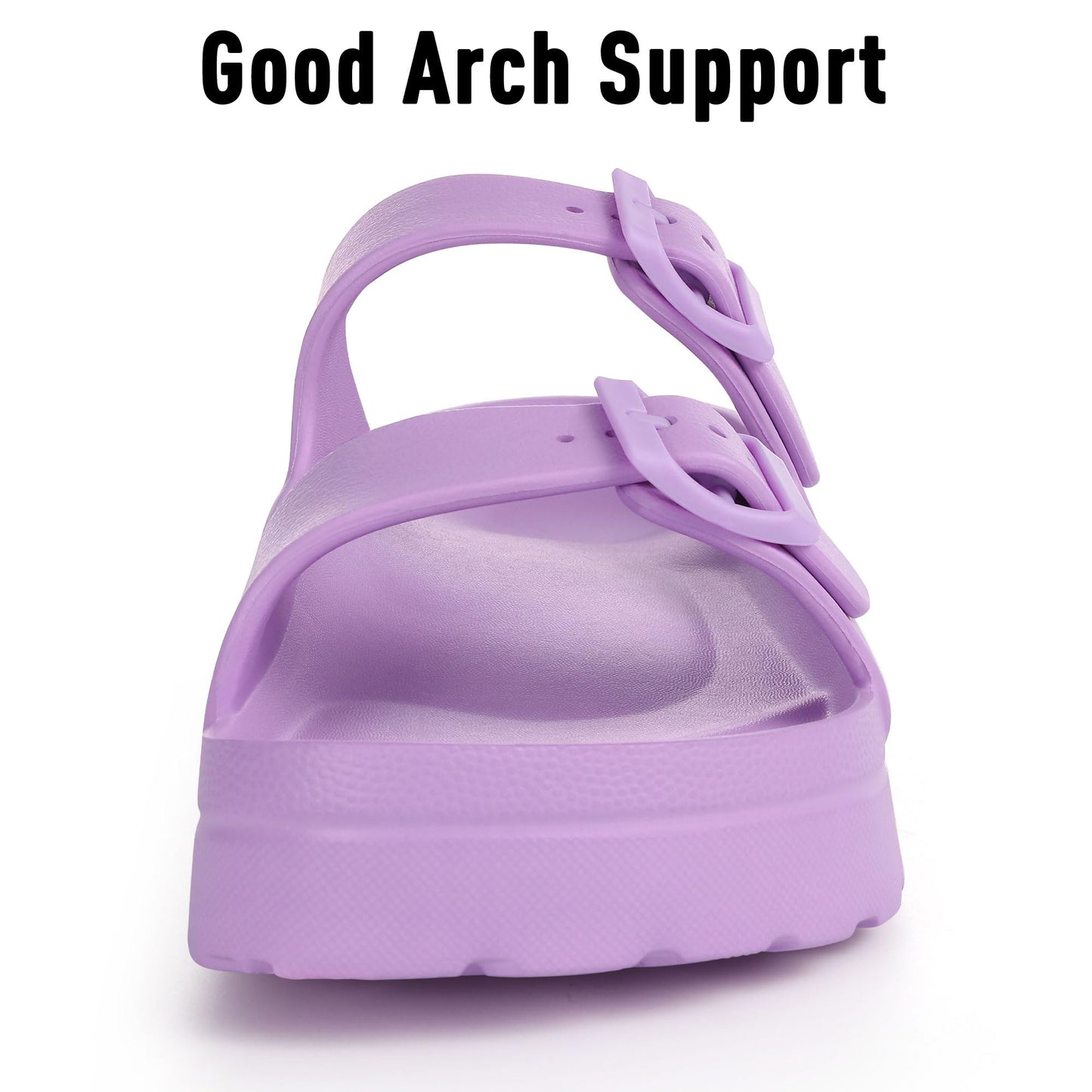 Goosecret Women's Platform Sandals with Arch Support, Chunky Lightweight Foam Slip on Slides, Comfortable Summer Beach Sandals with Adjustable Buckle