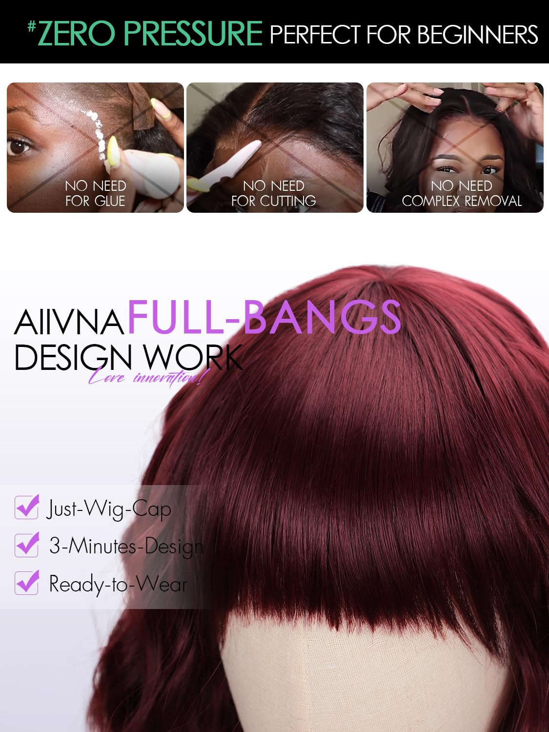 Bob Wavy Wigs for Women Reddish Caramel Brown Short Curly Hair Wig with Bangs Shoulder Length Style Synthetic Realistic Heat Resistant Wig for Everyday Hairstyle 16 Inch