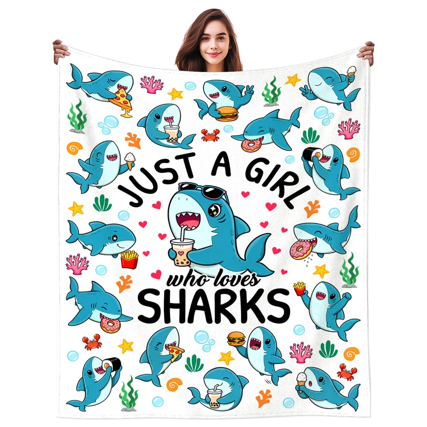 Dog Gifts for Girls Women Puppy Plush Just A Girl Who Loves Dogs Print Throw Blanket Stuff Cute Puppys Themed Dog Blanket for Girls Women Kids Dogs Lovers Birthday Decorations Bed Room Decor 50"X40"