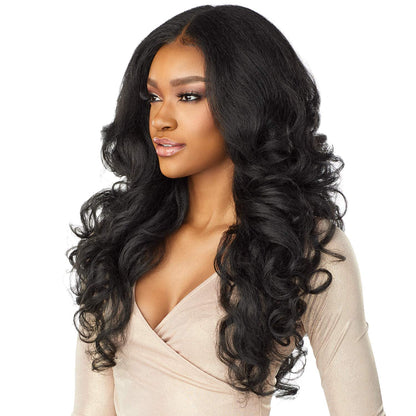 Sensationnel What Lace 13X6 Wigs - Latisha Lacefrontal Hand Tied Glueless Synthetic With Natural Density Preplucked Hairline (Jet Black 1)