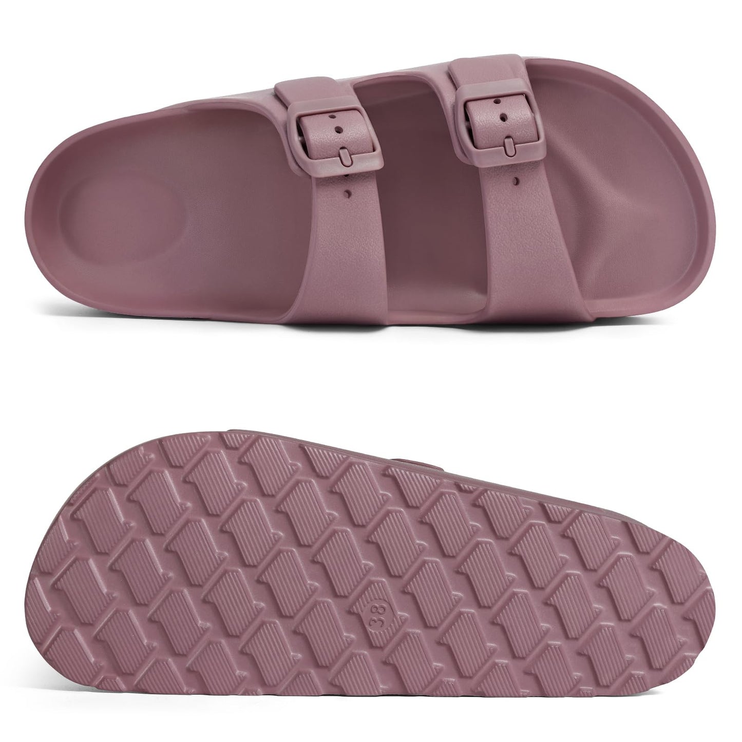 Goosecret Women's Platform Sandals with Arch Support, Chunky Lightweight Foam Slip on Slides, Comfortable Summer Beach Sandals with Adjustable Buckle