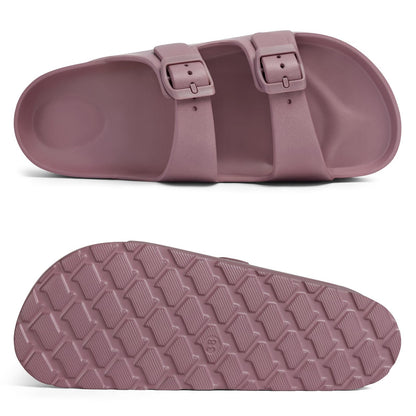 Goosecret Women's Platform Sandals with Arch Support, Chunky Lightweight Foam Slip on Slides, Comfortable Summer Beach Sandals with Adjustable Buckle