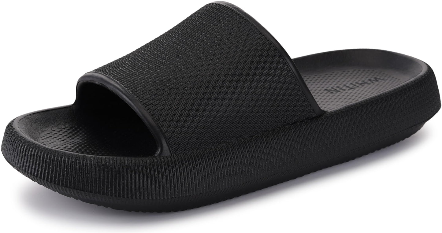 WHITIN Slippers for Women Non Slip | Cushioned Thick Sole Slides | Quick Drying Bathroom Sandals