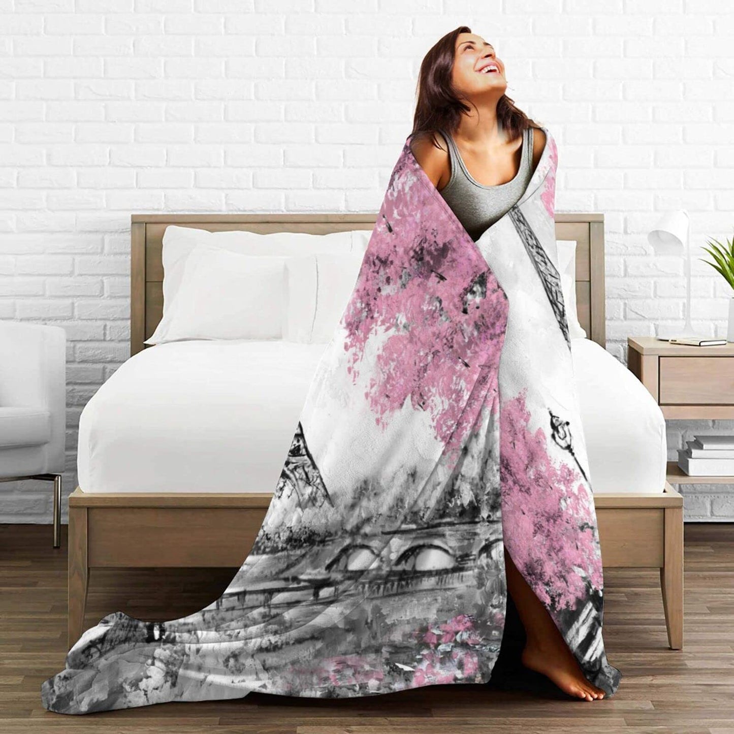 Perinsto Cute Throw Blanket Ultra Soft Warm All Season Decorative Fleece Blankets for Bed Chair Car Sofa Couch Bedroom 50" X 40”