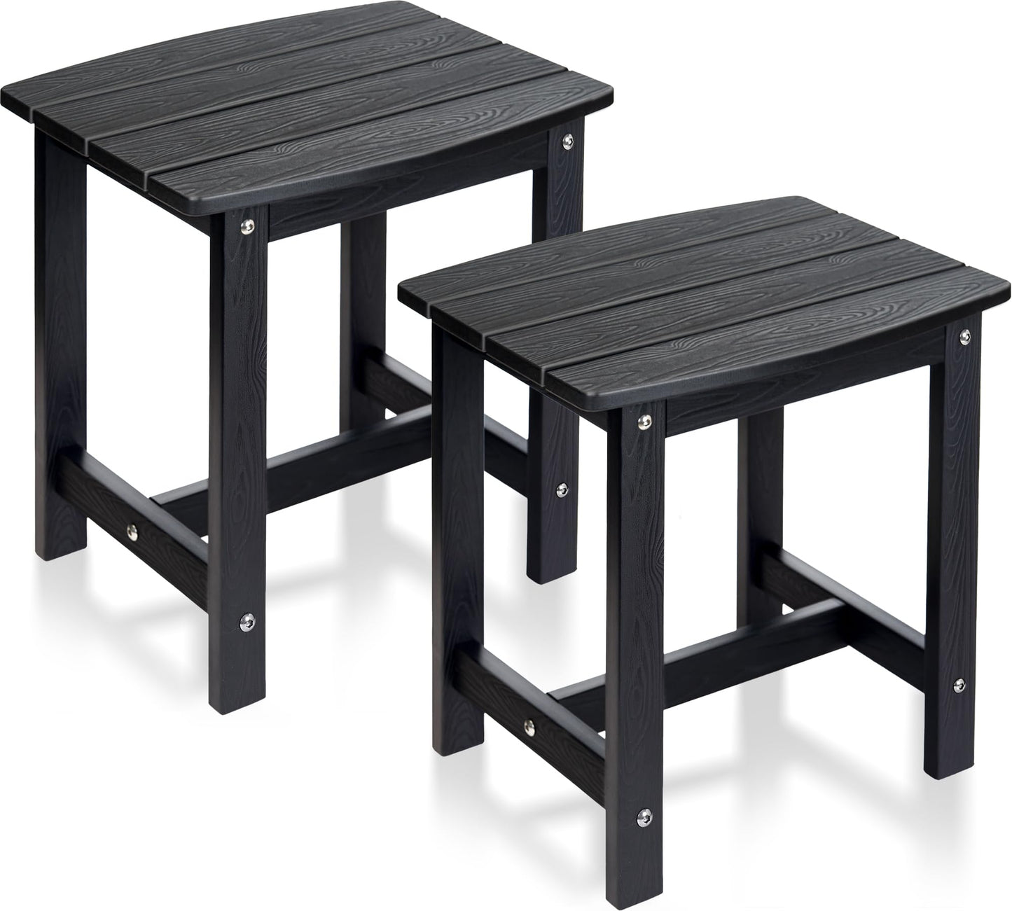 Y&M Adirondack Outdoor Side Table, HIPS Patio End Table, Waterproof Outside Table, Balcony Modern End Tables 23.5" inch Long for Garden, Pool, Beach, Porch, Deck, Indoor or Outdoor Use, Navy Blue