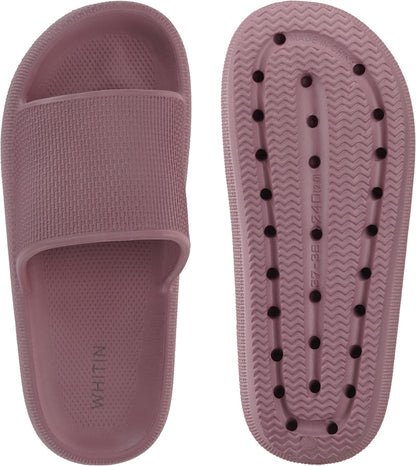 WHITIN Slippers for Women Non Slip | Cushioned Thick Sole Slides | Quick Drying Bathroom Sandals