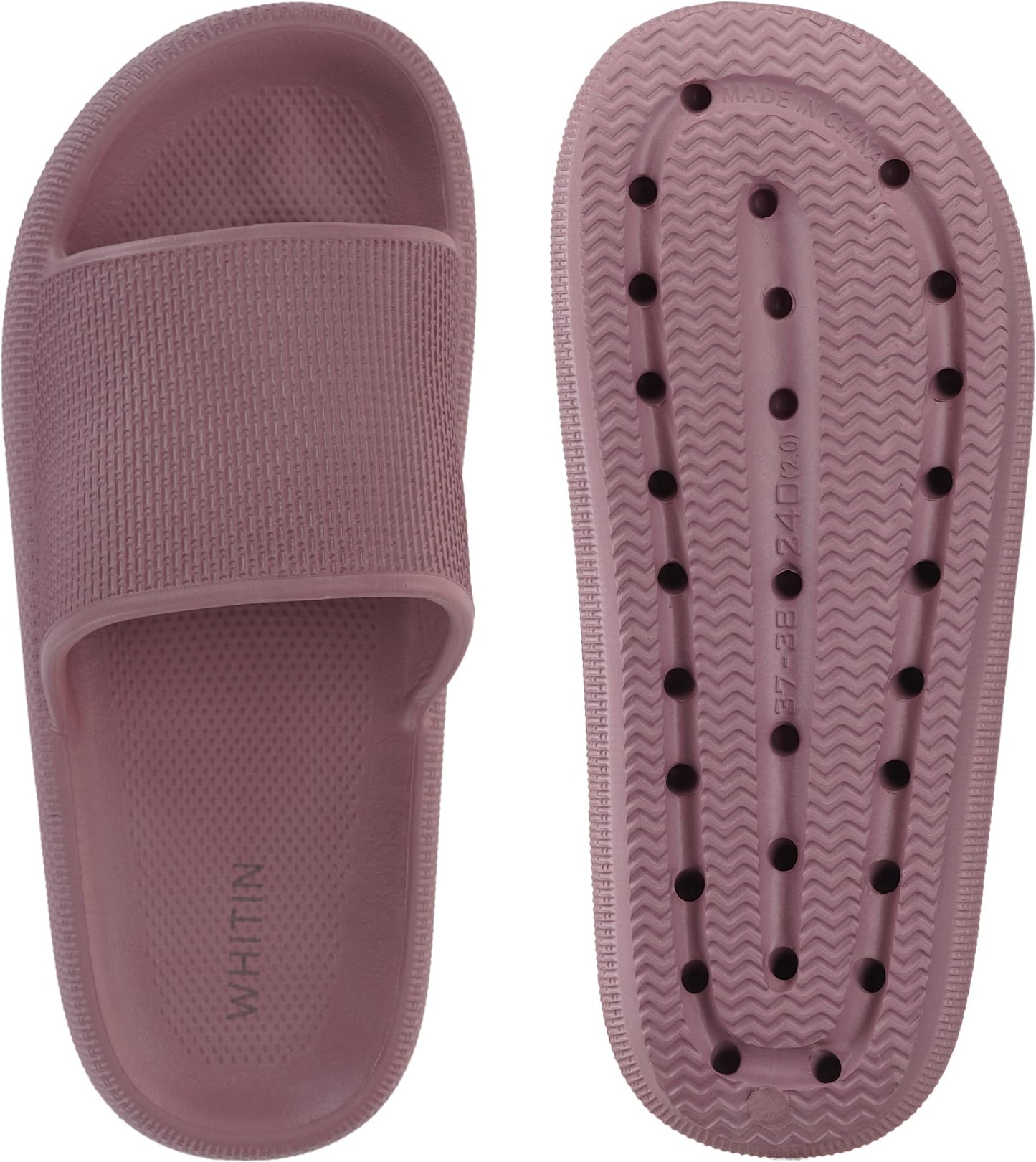 WHITIN Slippers for Women Non Slip | Cushioned Thick Sole Slides | Quick Drying Bathroom Sandals