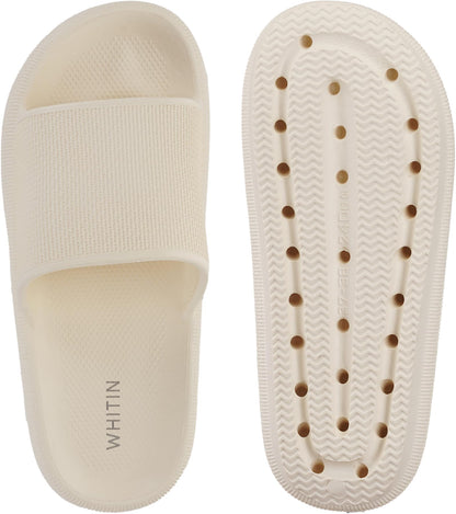 WHITIN Slippers for Women Non Slip | Cushioned Thick Sole Slides | Quick Drying Bathroom Sandals