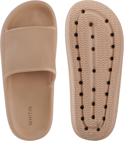 WHITIN Slippers for Women Non Slip | Cushioned Thick Sole Slides | Quick Drying Bathroom Sandals