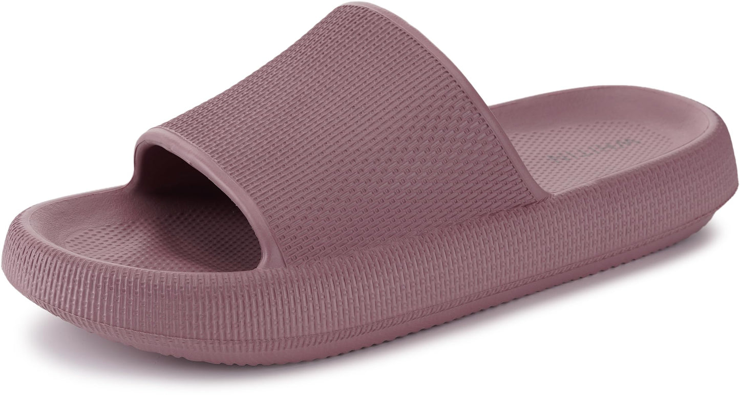 WHITIN Slippers for Women Non Slip | Cushioned Thick Sole Slides | Quick Drying Bathroom Sandals