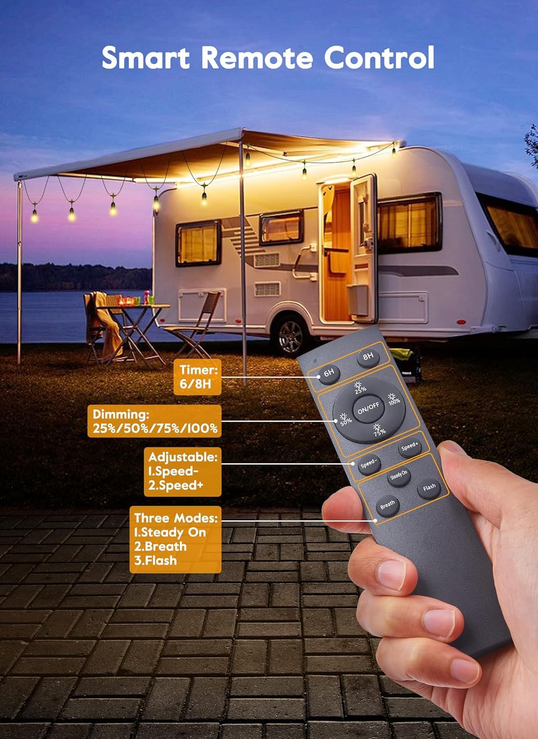 Brightown Outdoor String Lights, 50FT 25 G40 Bulbs Shatterproof Patio Lights, IP65 Waterproof Dimmable Hanging Connectable Globe LED Outdoor Lights for Backyard, Bistro, Porch, Deck, Balcony